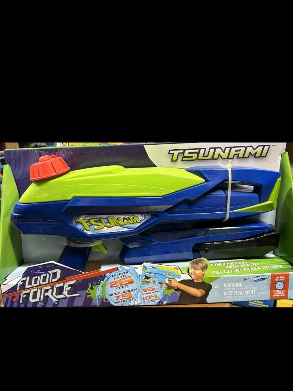 SwimWays Flood Force TSUNAMI Squirt Gun, Squirts 26 Feet - New / Sealed